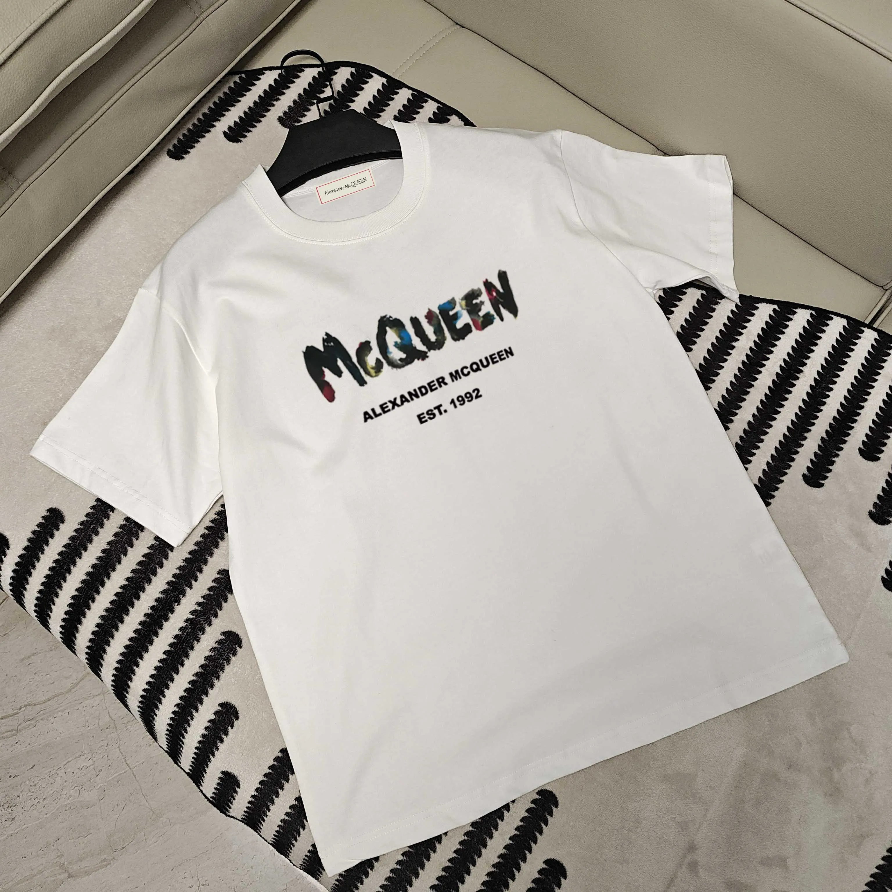 Mc Q*een 2025 New Arrival Original T Premium Quality OS Hot Sale logo💀 Factory Size：S-xxl